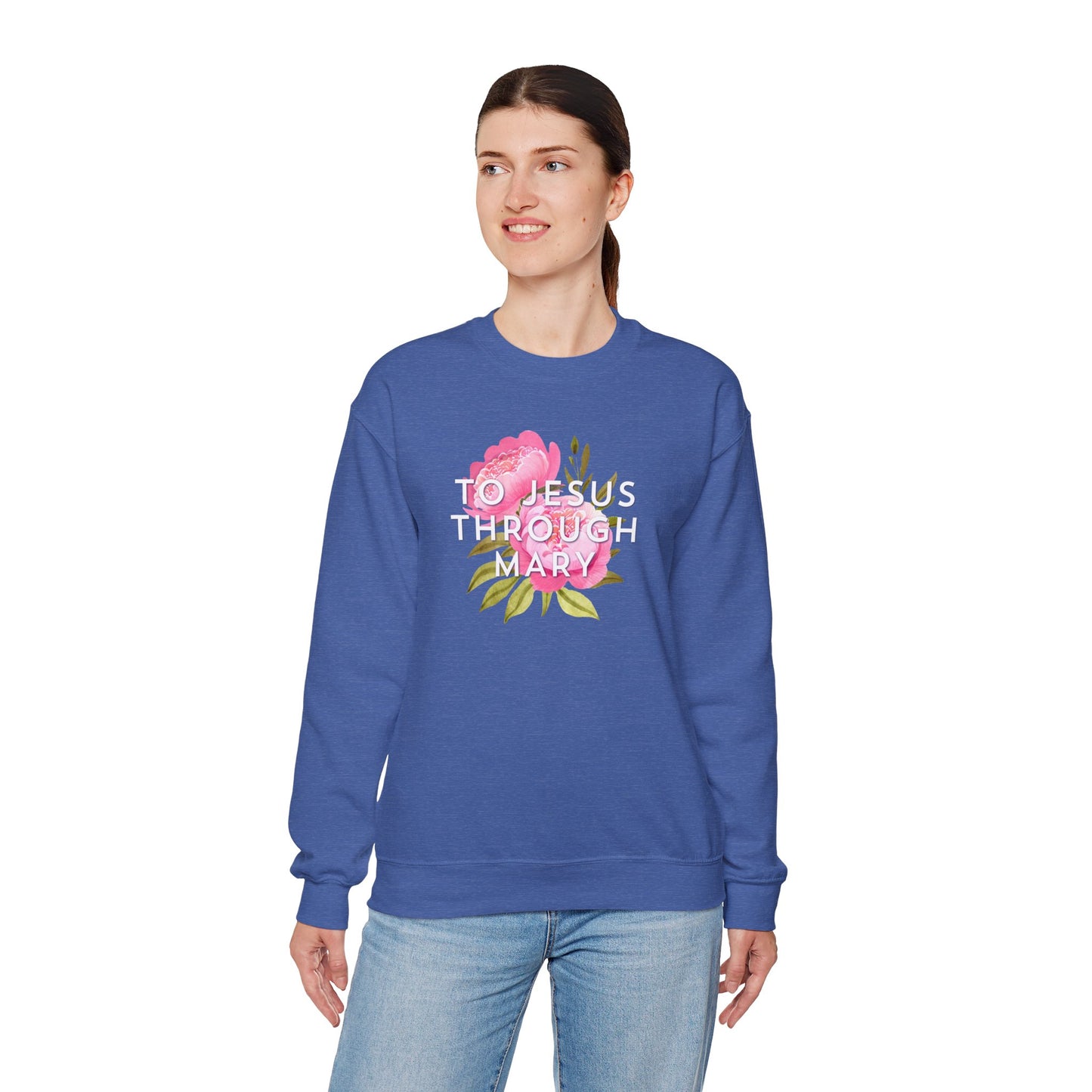 To Christ Through Mary - Unisex Heavy Blend™ Crewneck Sweatshirt