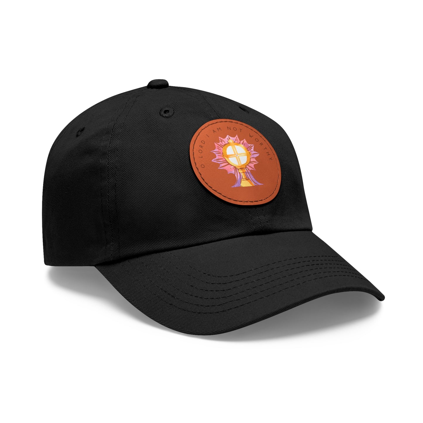 O Lord I Am Not Worthy -  Hat with Leather Patch