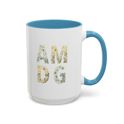 AMDG Ad Majorem Dei Gloriam Design - Accent Coffee Mug