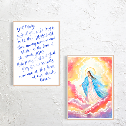 Art Print Duo: Hail Mary and Assumption Prints