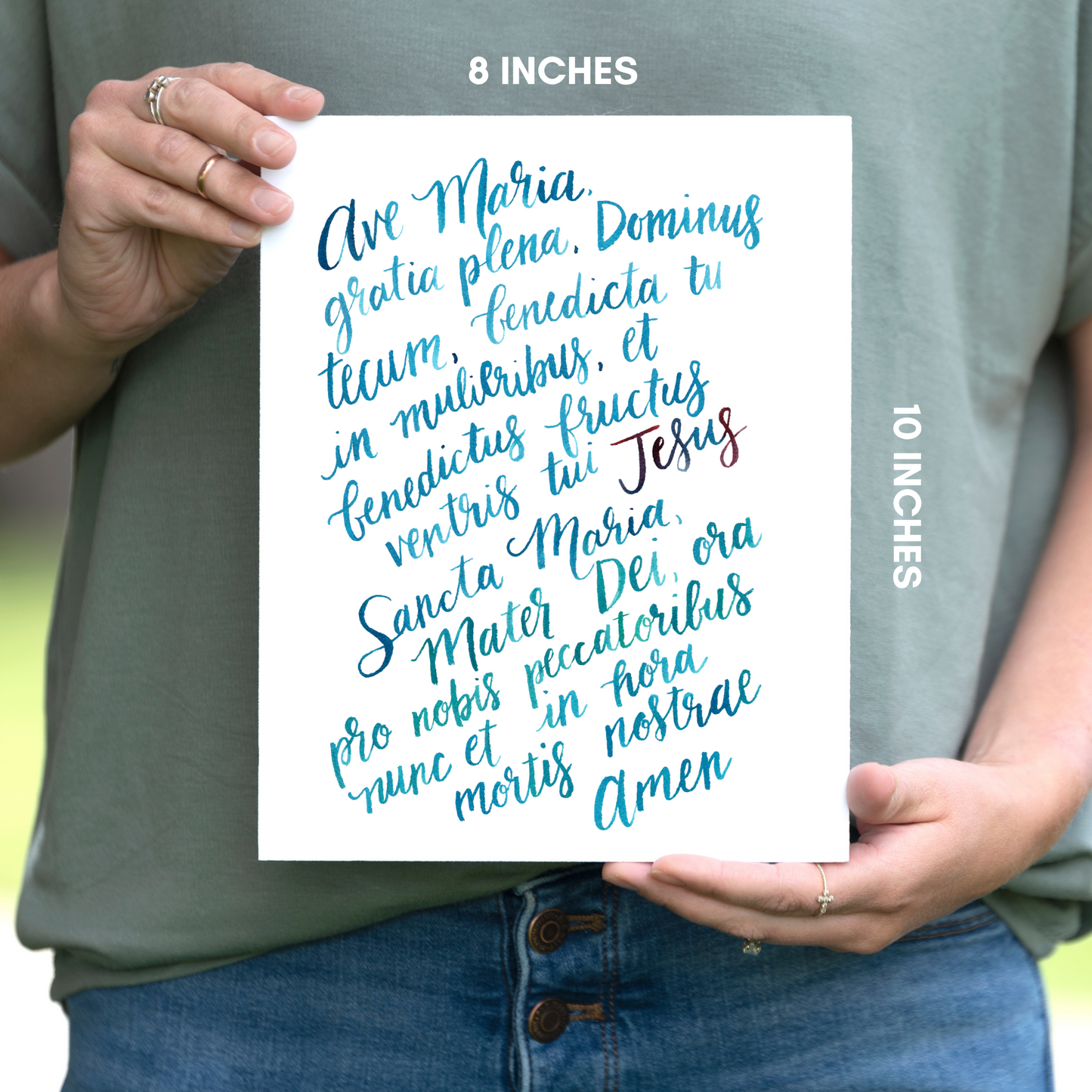 Ave Maria Watercolor Lettering Print