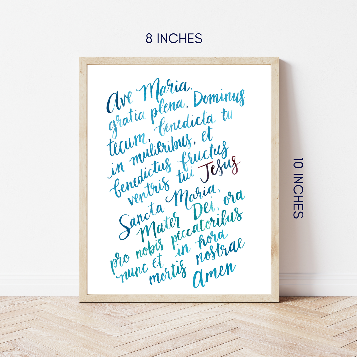 Ave Maria Watercolor Lettering Print