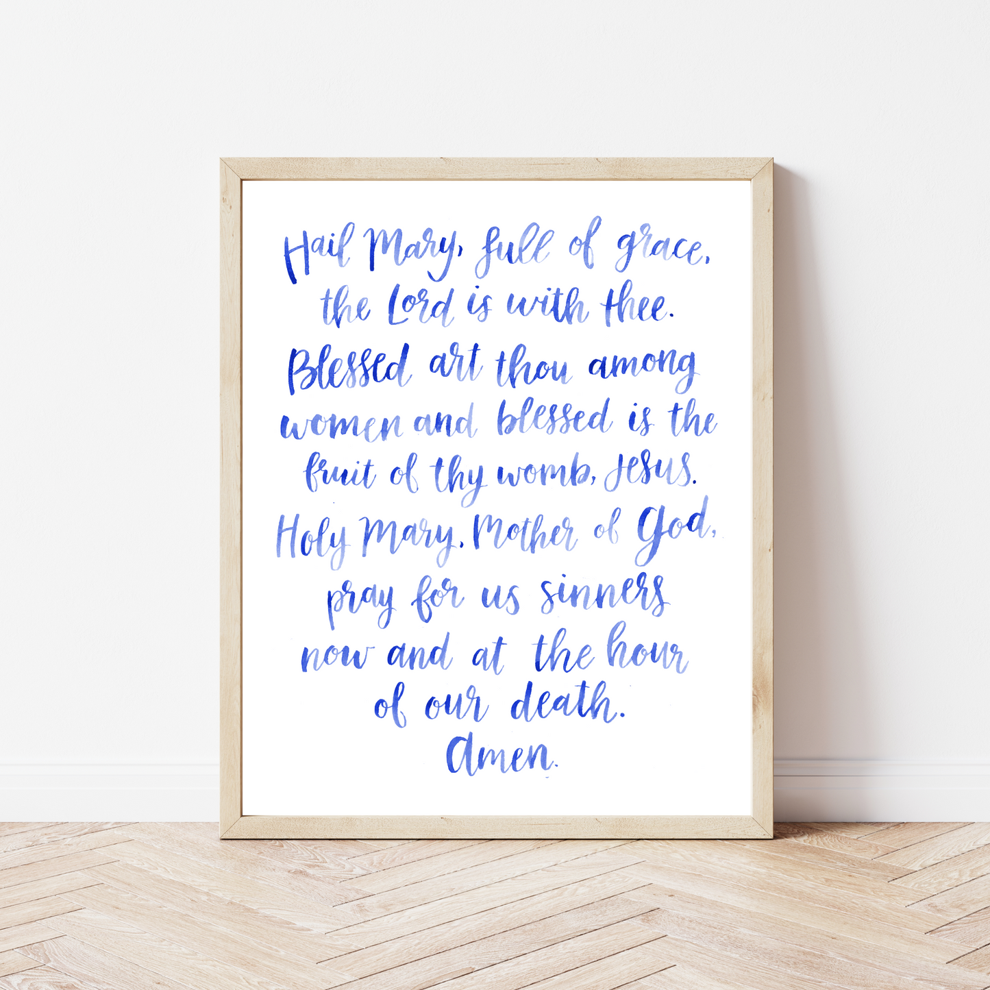 Hail Mary Watercolor Lettering Print