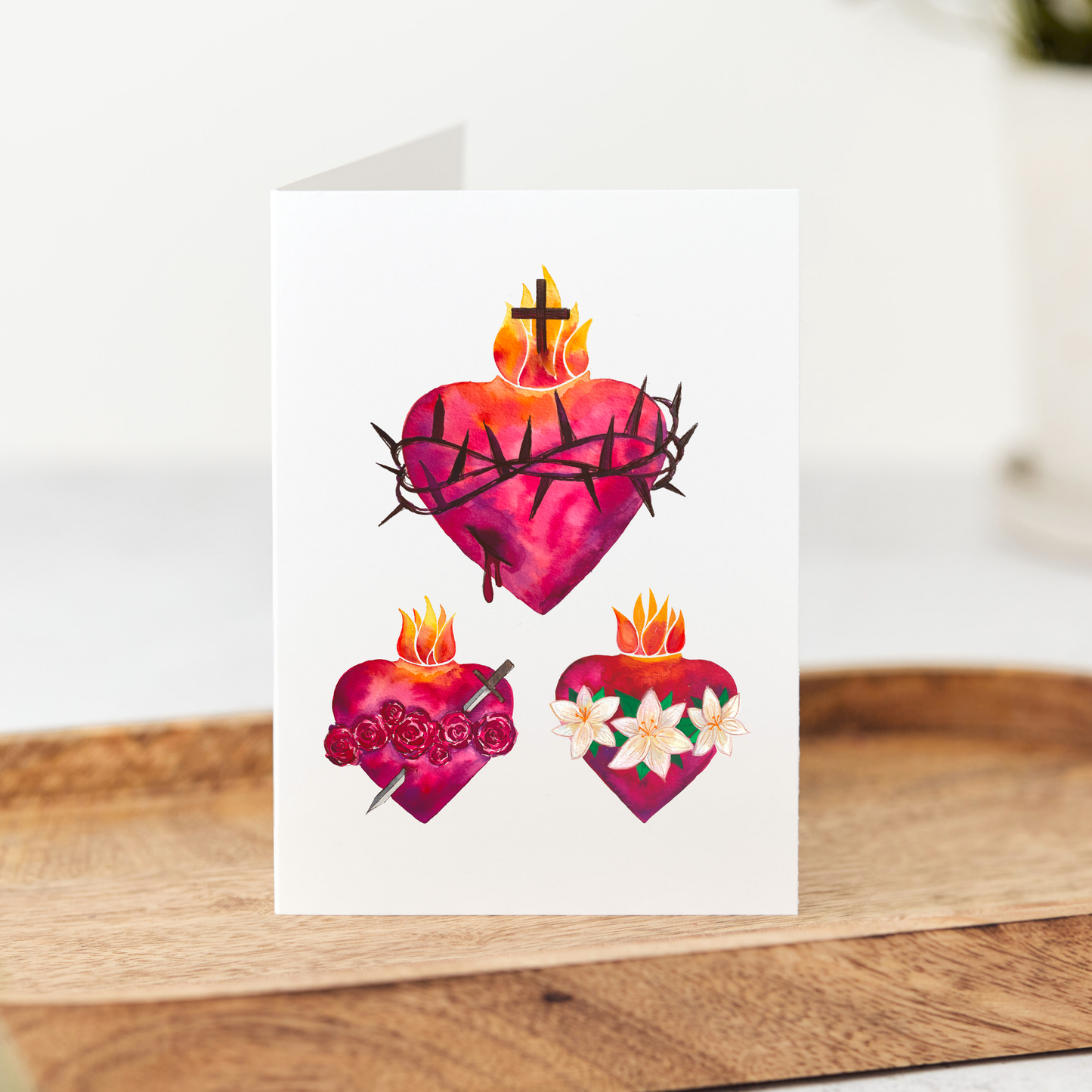 Holy Family Hearts Blank Notecards