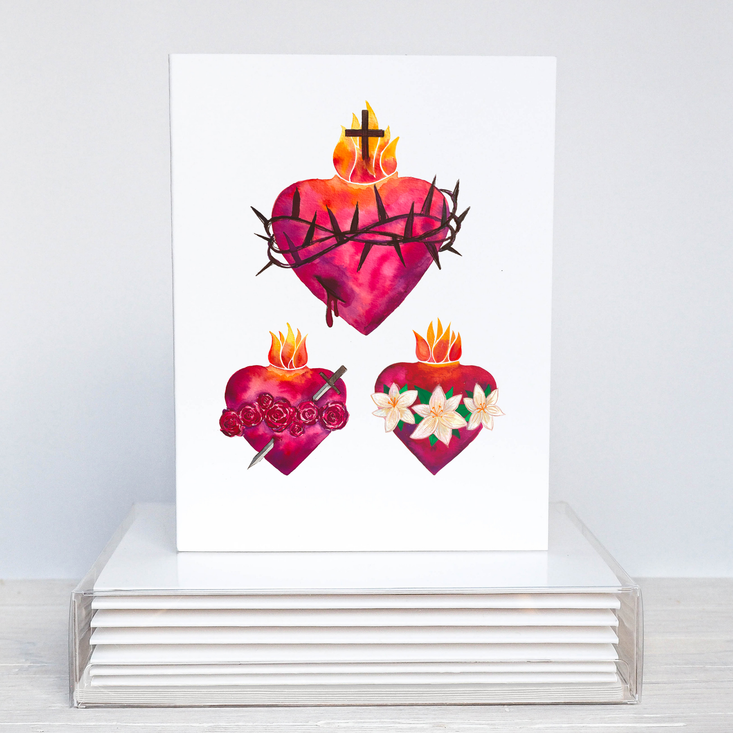 Holy Family Hearts Blank Notecards