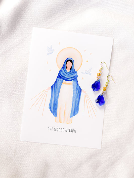 Our Lady of Zeitoun Earrings and Print