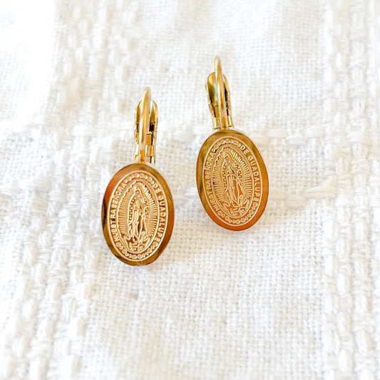 Our Lady of Guadalupe Mini Medal Earrings