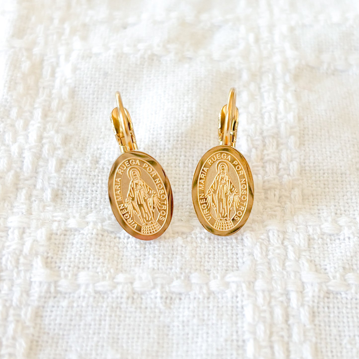 Mini Miraculous Medal Earrings