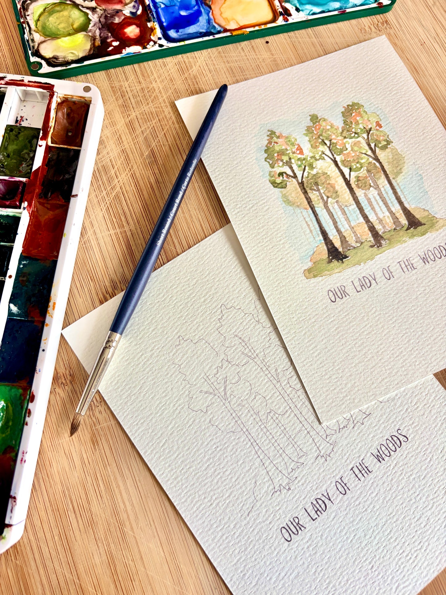 Watercolor Outlines - September Marian Titles