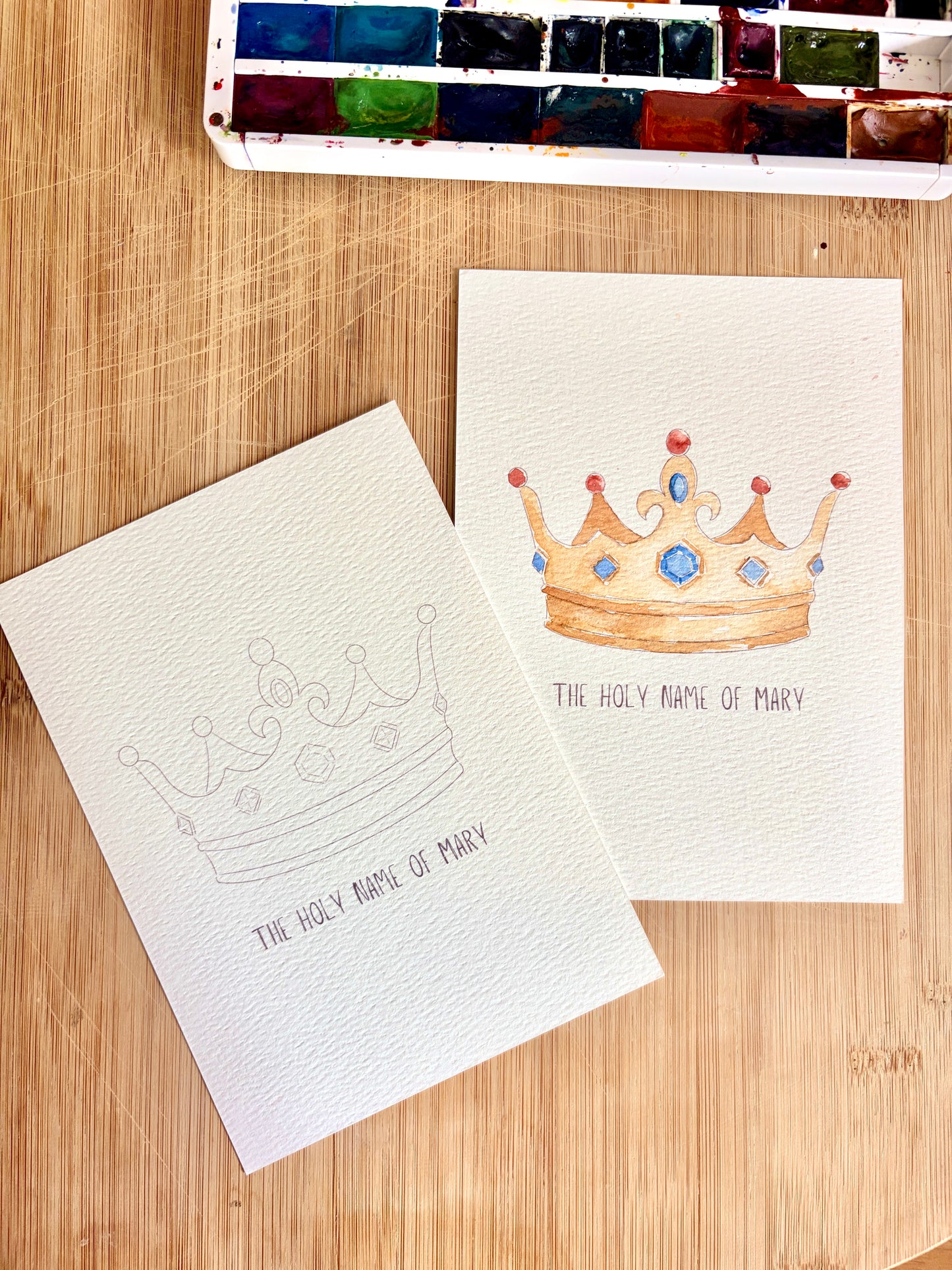 Watercolor Outlines - September Marian Titles