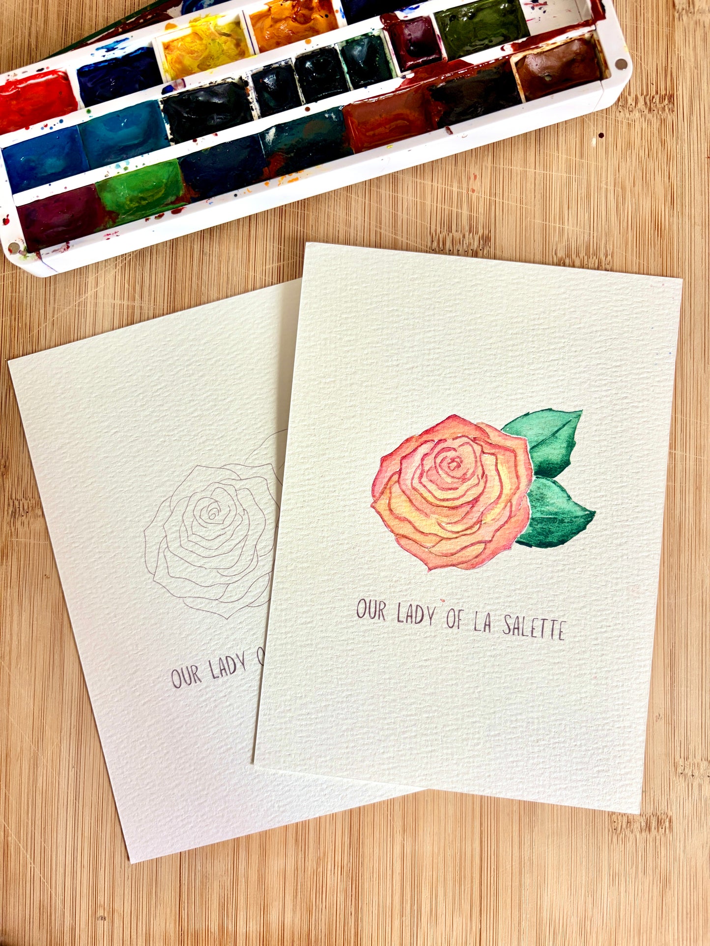 Watercolor Outlines - September Marian Titles