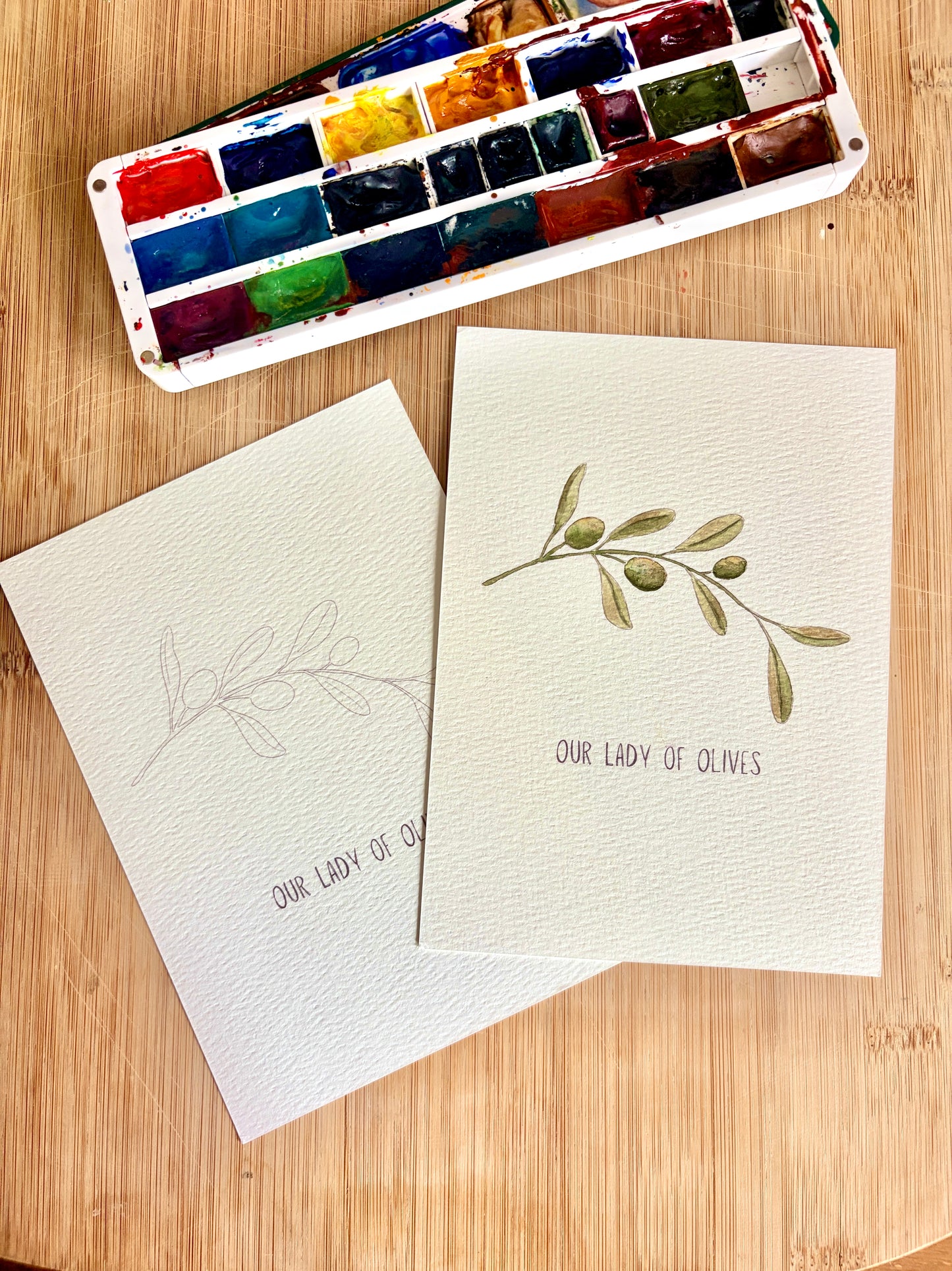 Watercolor Outlines - September Marian Titles