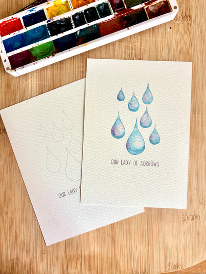 Watercolor Outlines - September Marian Titles