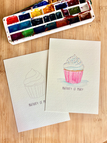 Watercolor Outlines - September Marian Titles