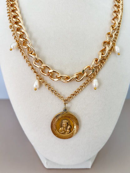 One of a Kind: Vintage Madonna and Child Layered Necklace