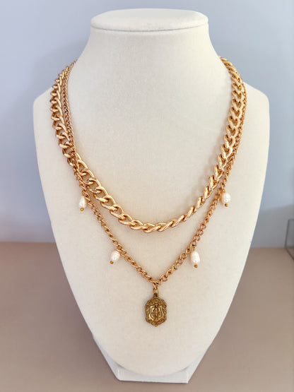One of a Kind: Vintage Miraculous Medal Layered Necklace