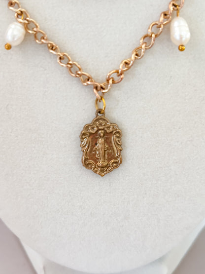 One of a Kind: Vintage Miraculous Medal Layered Necklace