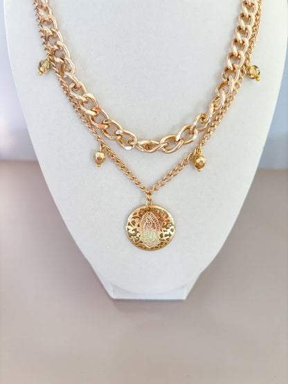 One of a Kind: Filligree Guadalupe Medal Layered Necklace