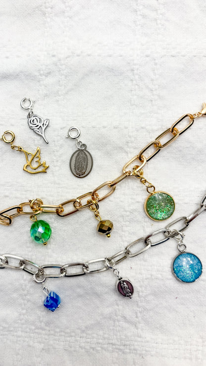 Charm Bracelet Base - Gold or Silver Toned