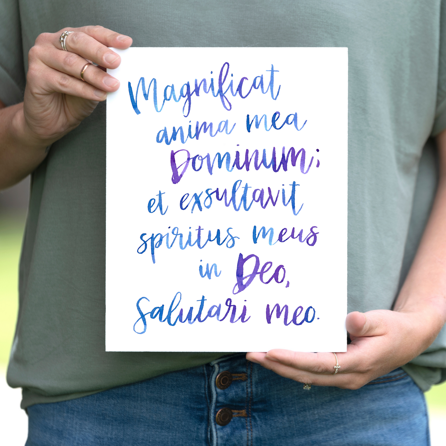 Magnificat Watercolor Lettering Print