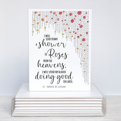 Shower of Roses - St. Therese of Lisieux Notecards