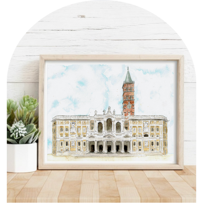 Santa Maria Maggiore Watercolor Art Print