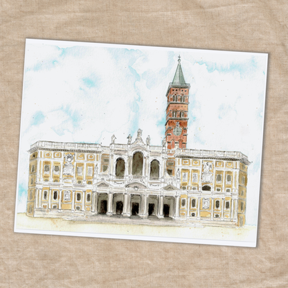 Santa Maria Maggiore Watercolor Art Print