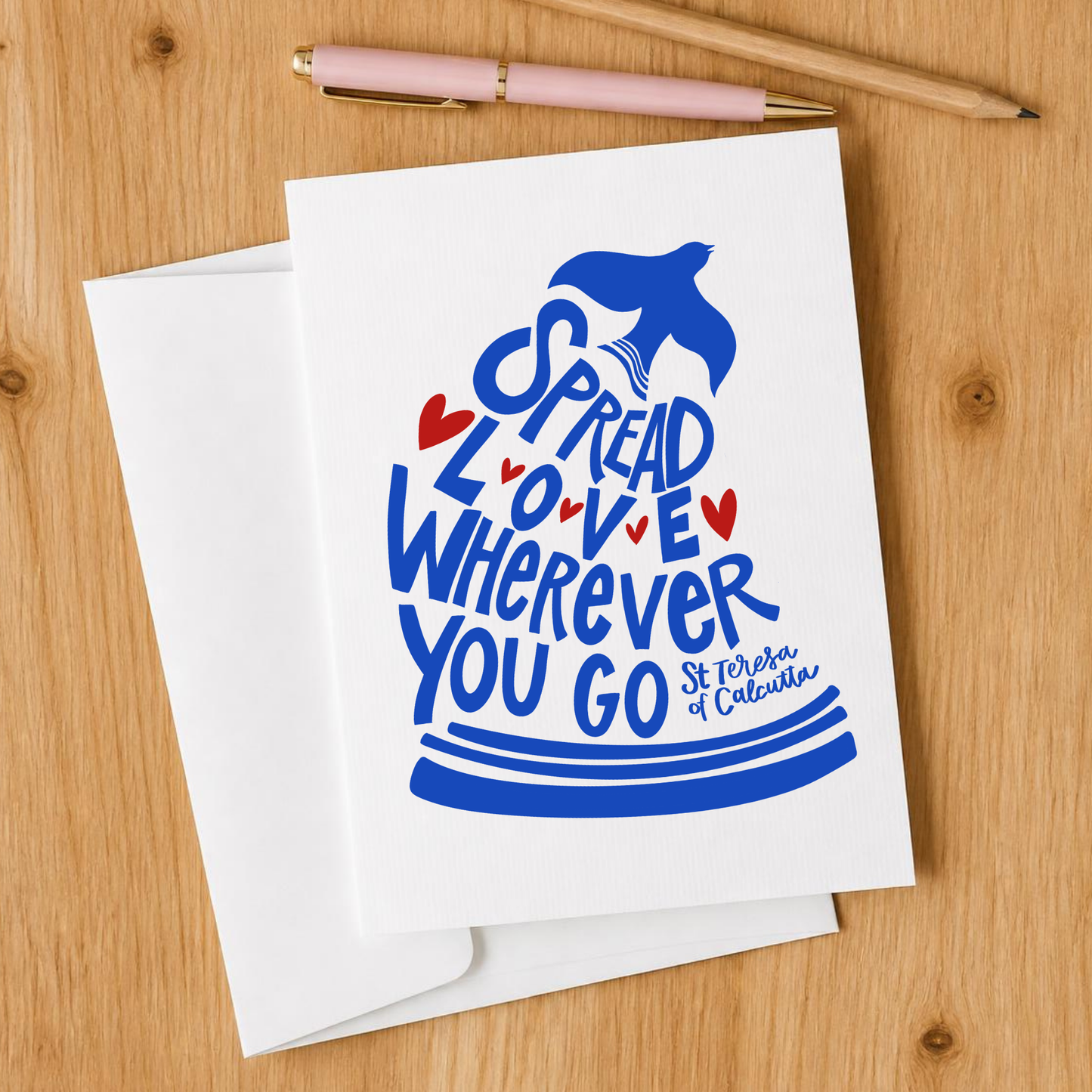 Spread Love Wherever You Go Mother Teresa Blank Notecards Set of 10