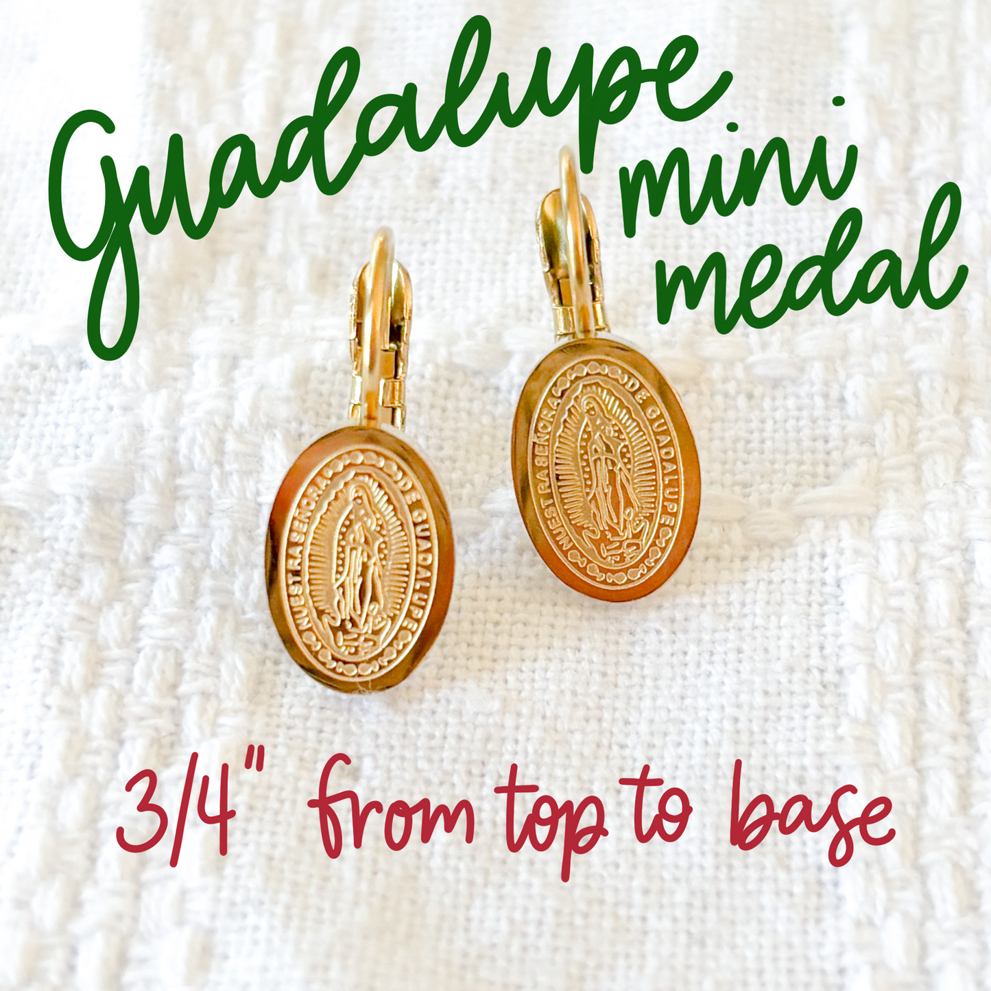 Our Lady of Guadalupe Mini Medal Earrings