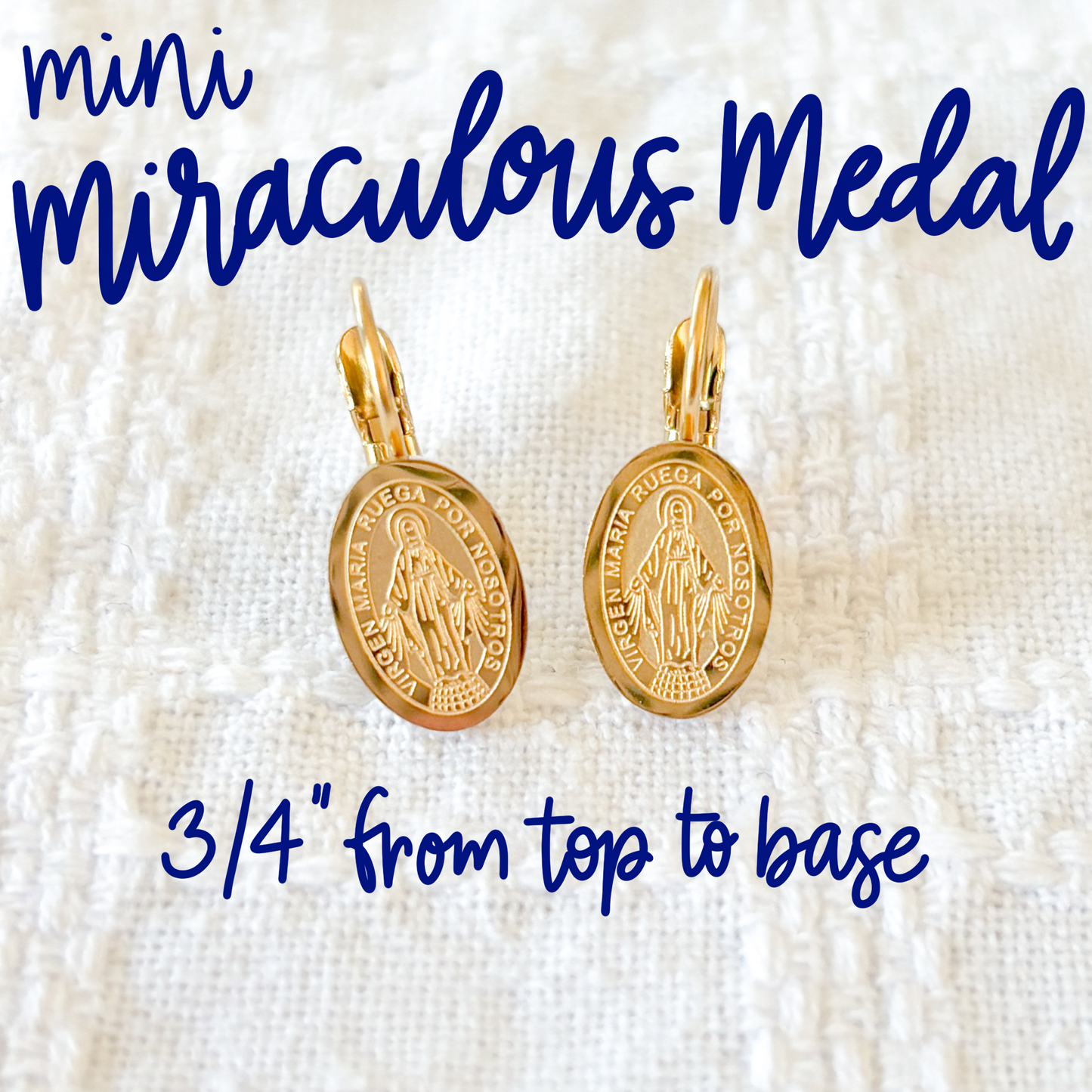 Mini Miraculous Medal Earrings