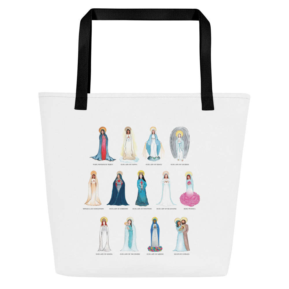 Titles of Mary - All-Over Print Large Tote Bag