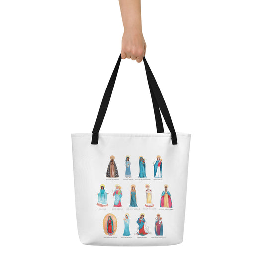 Titles of Mary - All-Over Print Large Tote Bag