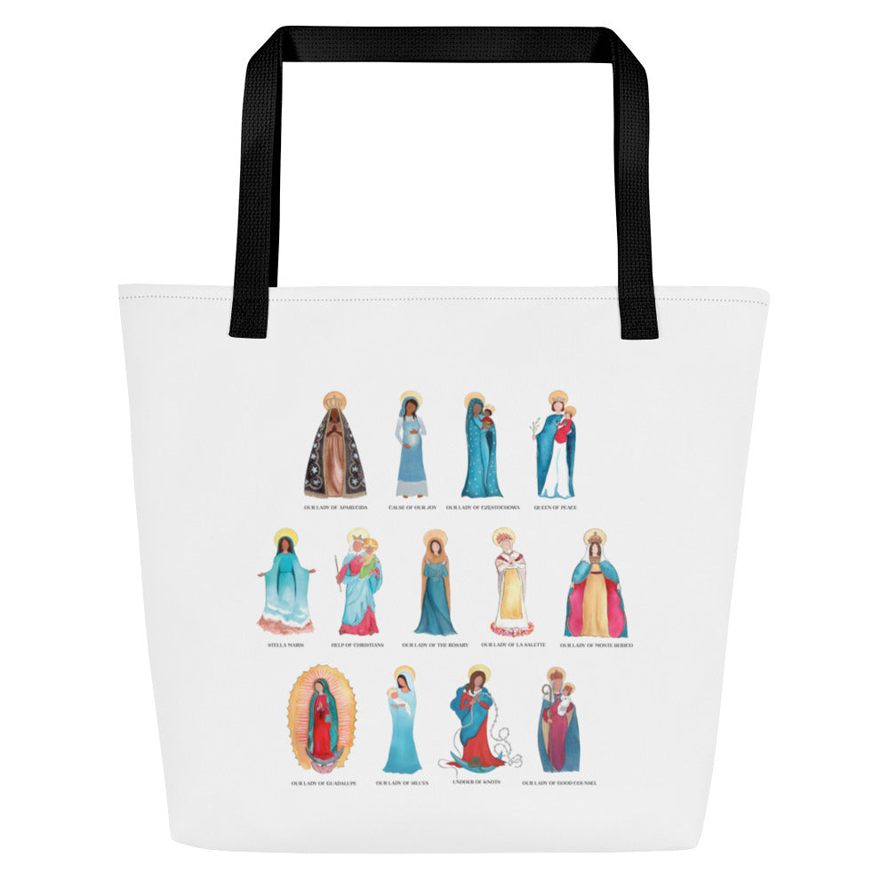 Titles of Mary - All-Over Print Large Tote Bag