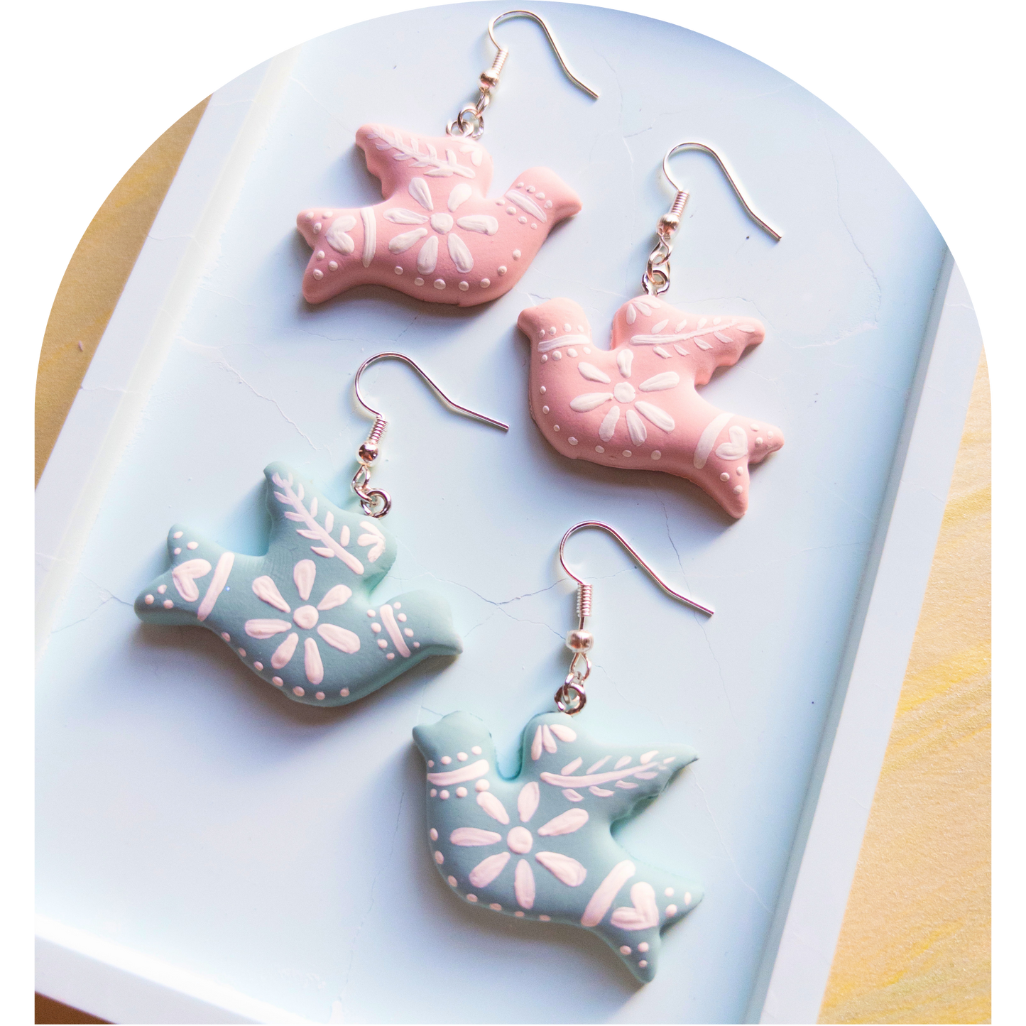 folk art pastel doves