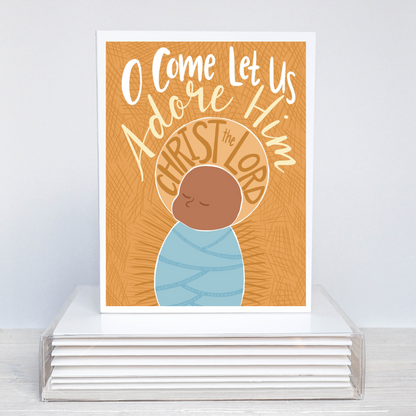 O Come Let Us Adore Him Christmas Cards