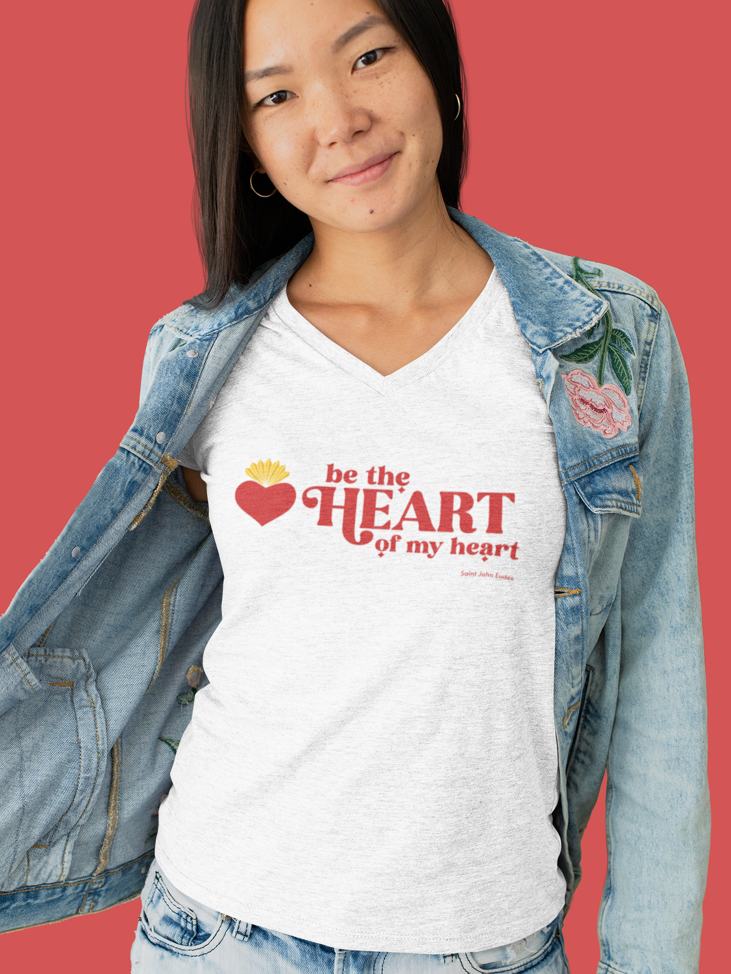 Be the Heart of My Heart Ladies' V-Neck T-Shirt
