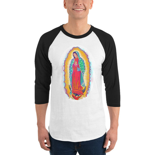 Our Lady of Guadalupe 3/4 sleeve raglan shirt