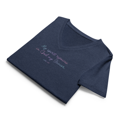 "My spirit rejoices" Women's V-neck Tee