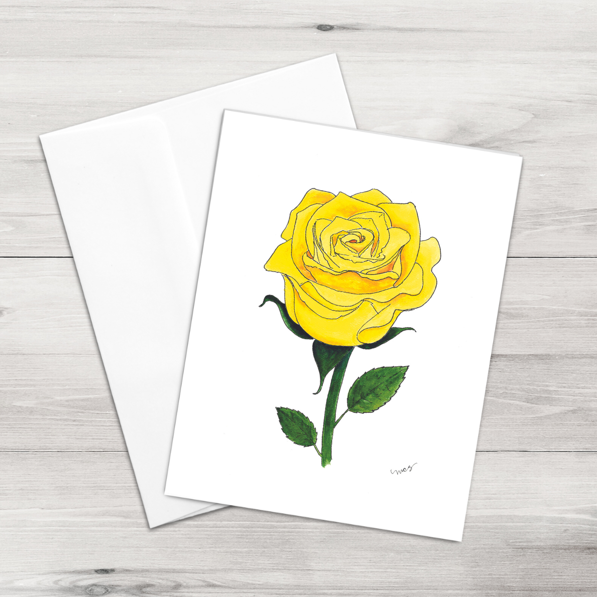 Single Card - Yellow Rose