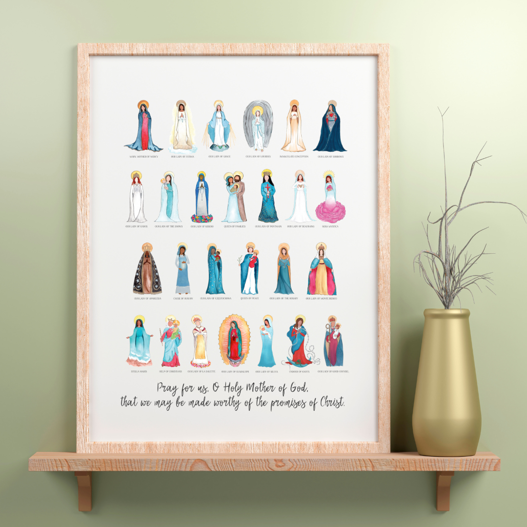 Titles of Mary 12x16 Poster Print
