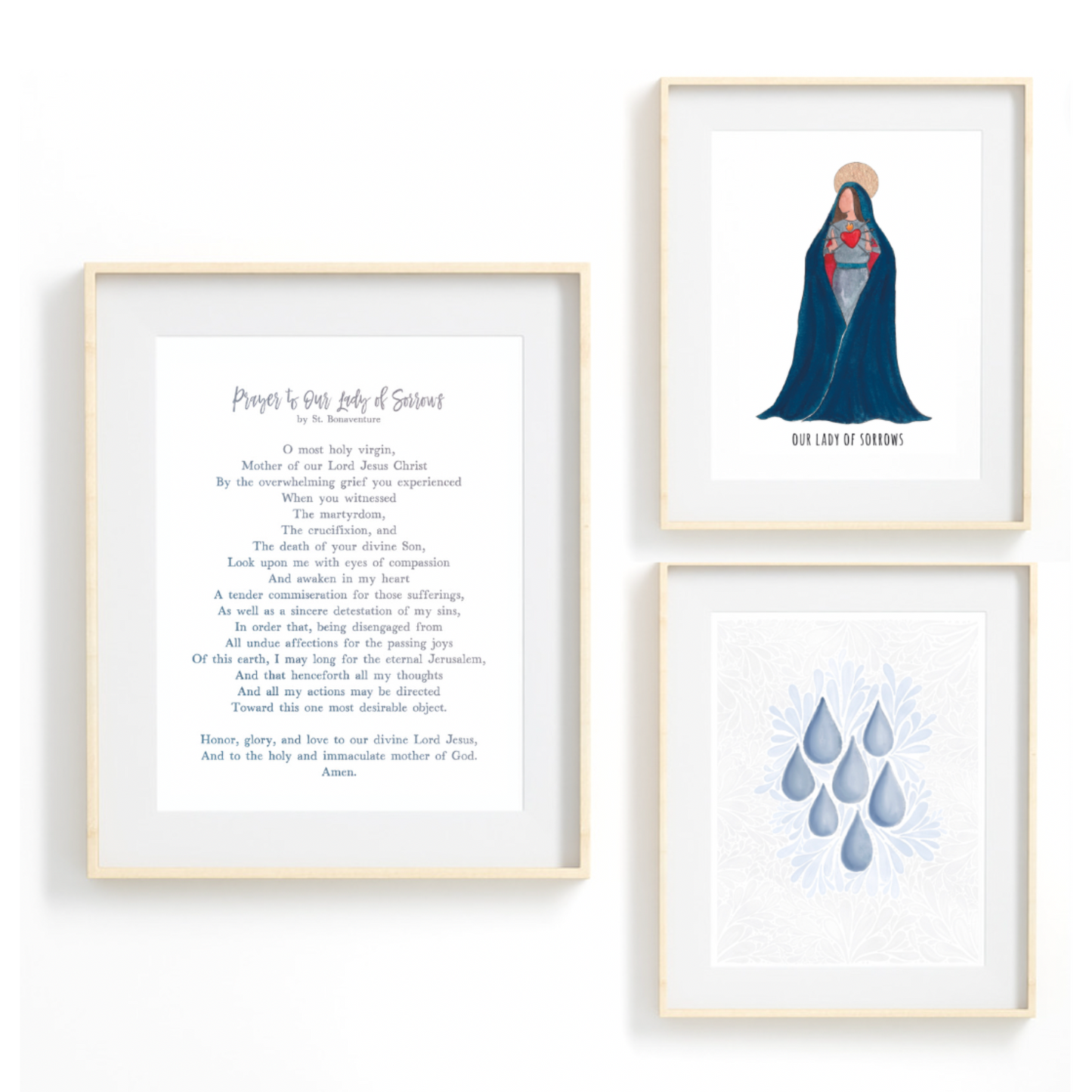 Our Lady of Sorrows - Art Print Trio