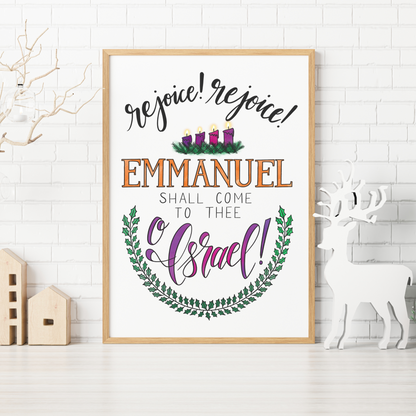 O Come O Come Emmanuel Advent and Christmas Art Print
