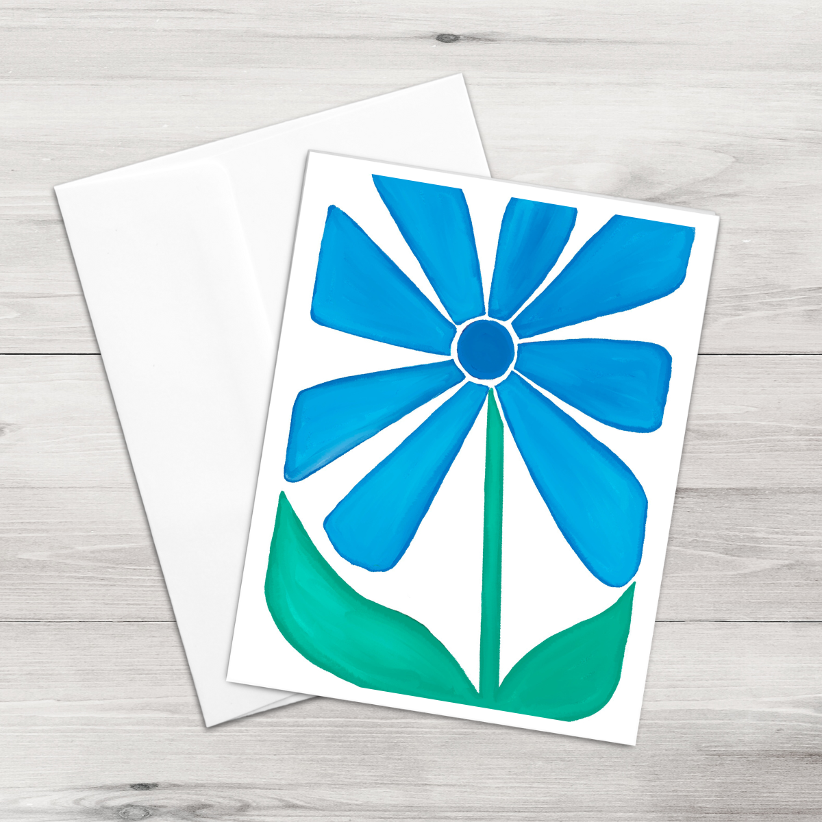 Single Card - Bold Blue Flower