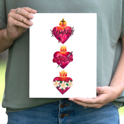 Holy Family Trio of Hearts Art Print