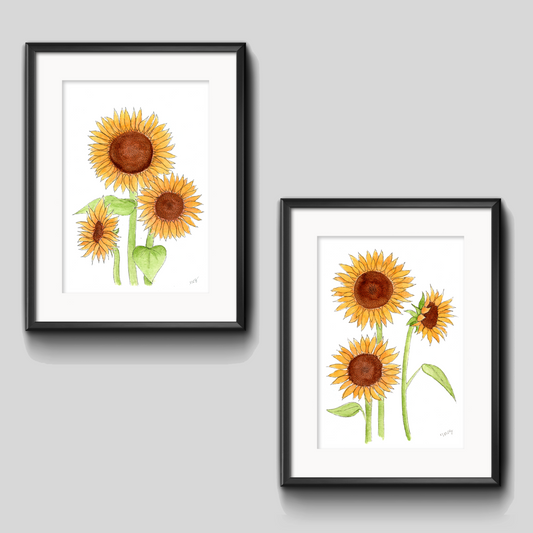 Sunflower Art Print Duo