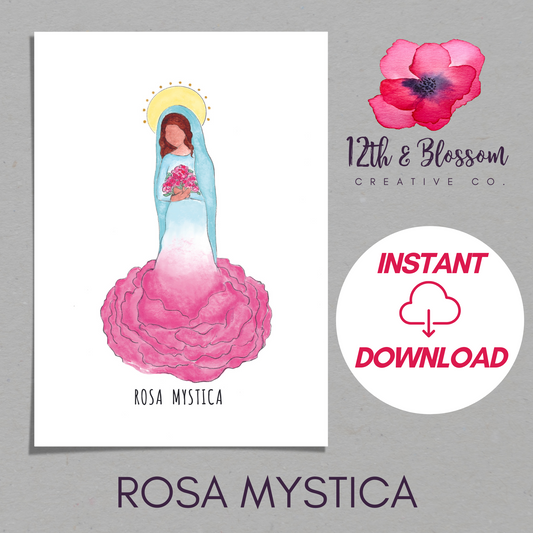 Rosa Mystica - Marian Mini Digital Print